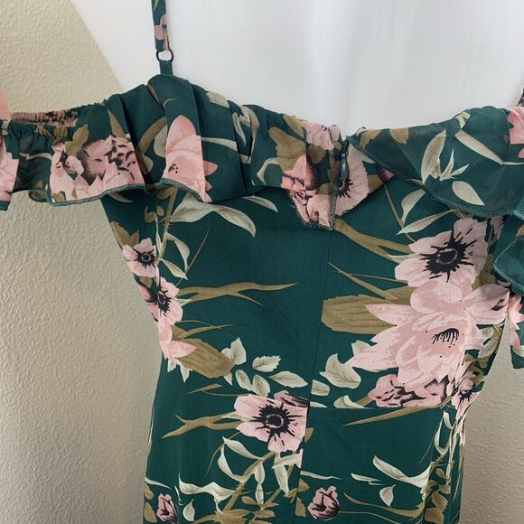 JJ’s House Ruffle Sweetheart Spaghetti Straps A-Line Chiffon Midi Dress Sz XL - Picture 9 of 13